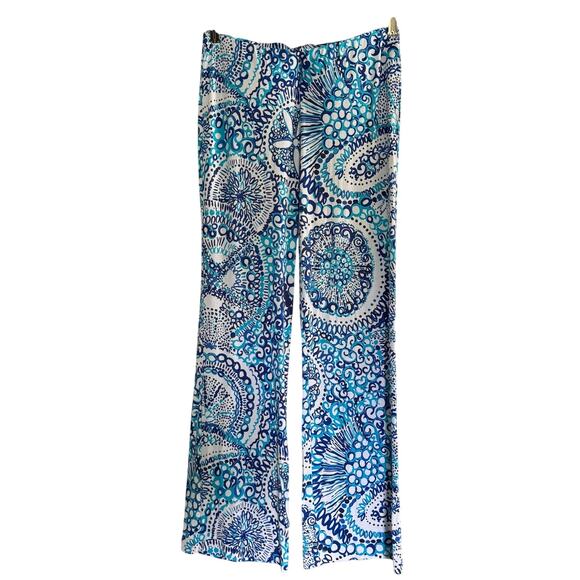Lilly Pulitzer Pants - Lilly Pulitzer Georgia May Palazzo Pant Size Medium Resort White Midnight Blues